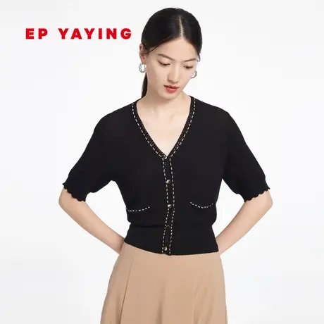 EP YAYING雅莹女装 减龄短箱版型针织衫 2023新款9153A图片