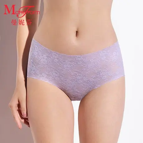 曼妮芬包臀中腰性感蕾丝女生短裤纯棉全棉底裆内裤女图片
