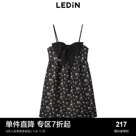 乐町甜美蝴蝶结吊带内搭连衣裙春C2FAD1102图片
