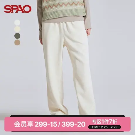 SPAO女士休闲裤春季新款抽绳休闲宽松灯芯绒长裤SPTCB4TG01图片