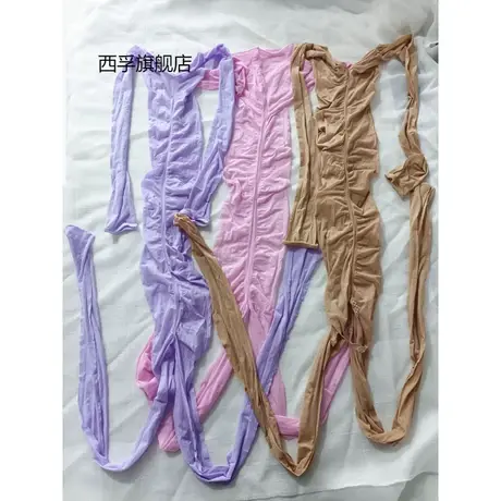 马油面膜冰丝连体衣丝袜裸感丝滑男女趣味紧身弹力防勾丝塑身一体商品大图
