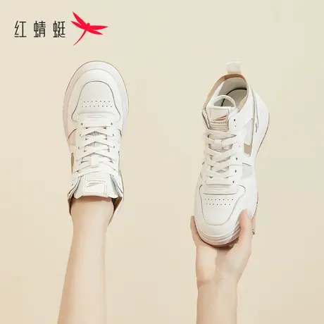 红蜻蜓高帮鞋女鞋2023春夏新款休闲爆款运动板鞋透气鞋子女休闲鞋商品大图