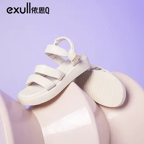 依思q软底凉鞋女夏季2024新款女款百搭踩屎感厚底两穿凉拖女外穿商品大图