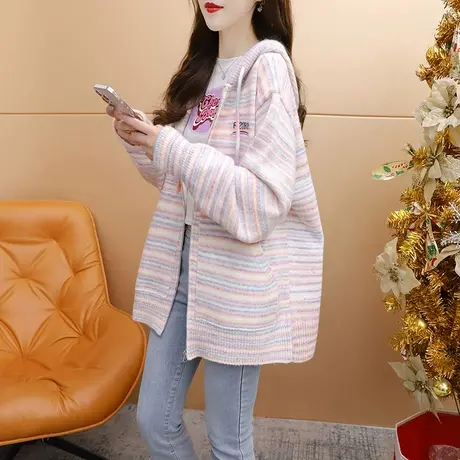 秋季毛衣开衫女2023新款宽松慵懒风显瘦百搭洋气减龄网红针织外套图片