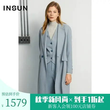 恩裳商场同款冬季简约H型两件套毛呢外套女（内搭马甲）商品大图