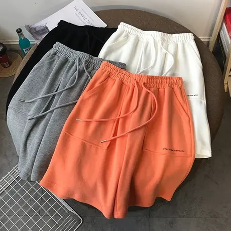 阔腿短裤女夏季薄款宽松韩版小个子高腰显瘦休闲运动五分裤潮ins商品大图