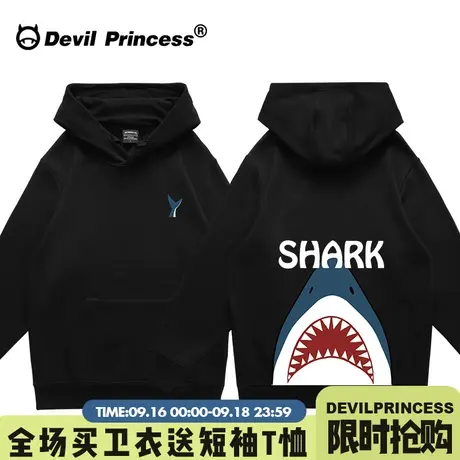 ins潮牌cec超火港风原宿鲨鱼连帽卫衣女宽松BF慵懒风春秋薄款外套商品大图