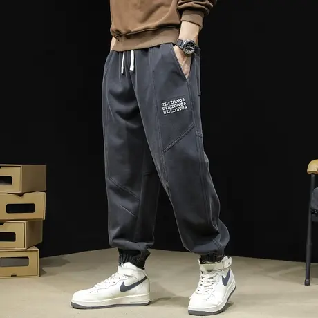 水洗运动哈伦裤男士春秋款宽松大码潮牌新款卫裤秋季休闲裤子男裤商品大图
