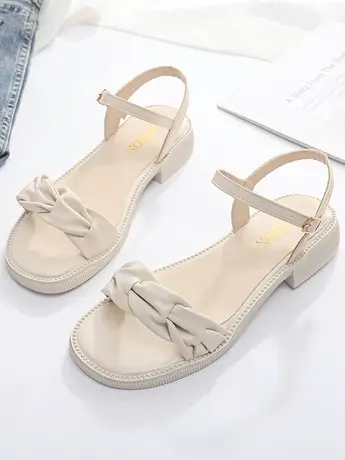 2023年夏季新款时尚网红一字带法式配裙子仙女晚晚风温柔鞋凉鞋女商品大图