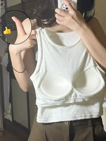 纯欲辣妹小吊带运动坎肩背心内搭无袖女夏季短款露脐打底外穿上衣商品大图