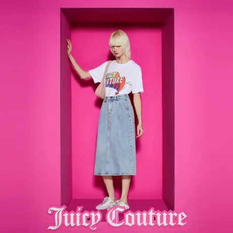Juicy Couture橘滋新款缤纷彩虹印花廓版落肩女T恤商品大图