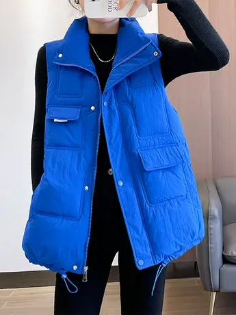 2023年秋冬季新款羽绒棉马甲女时尚潮流外穿洋气马夹女短款背心潮商品大图