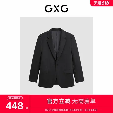 GXG男装斜纹黑色肌理感西装 2023冬季新品GEX11319304图片
