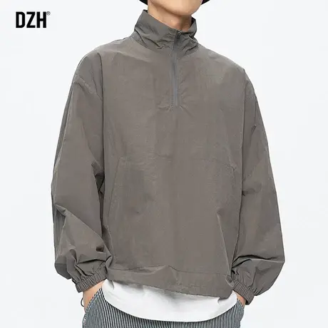 男士半拉链外套男春秋韩版潮流男装2023新款运动上衣休闲夹克宽松图片