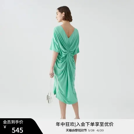 玛丝菲尔夏季新款V领时尚气质连衣裙裙子图片