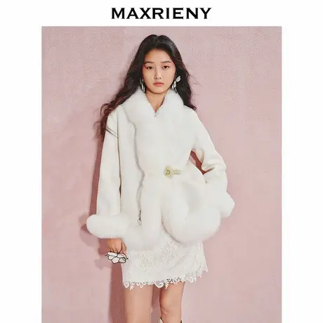 【宫廷巴洛克-商场同款】MAXRIENY复古宫廷直身盘扣毛绒外套女图片