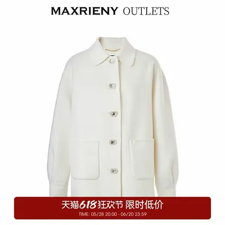 【奥莱】MAXRIENY复古毛呢外套绒毛大衣女图片