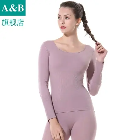 A＆Bab内衣女士美体内衣薄款弹力无缝圆领紧身打底内衣套装TW10商品大图