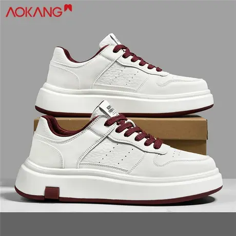 奥康男鞋2025新款秋季本命年红色厚底休闲男士透气运动板鞋小白鞋商品大图