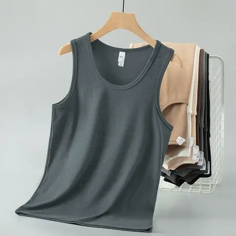 300g重磅男士背心秋冬季运动篮球坎肩双面绒保暖德绒无袖打底马甲商品大图