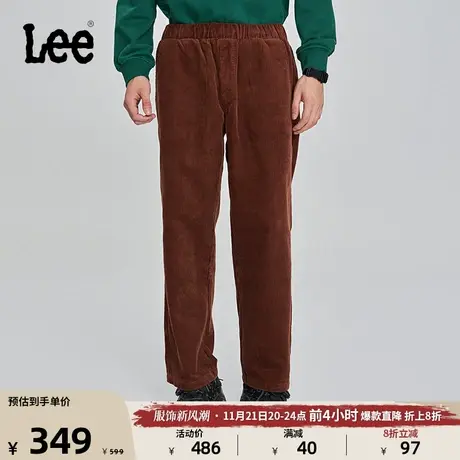 Lee23秋冬新品宽松锥形松紧腰灯芯绒美拉德复古风男休闲长裤潮流图片