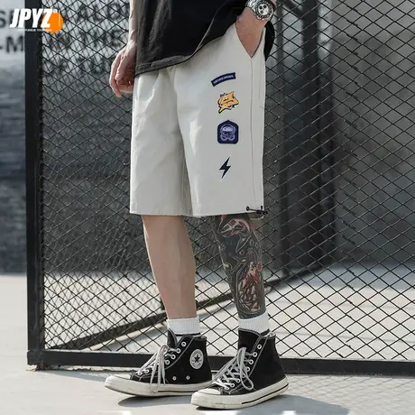 ins男生工装裤夏季百搭直筒短裤薄款休闲五分裤子男夏季外穿宽松商品大图