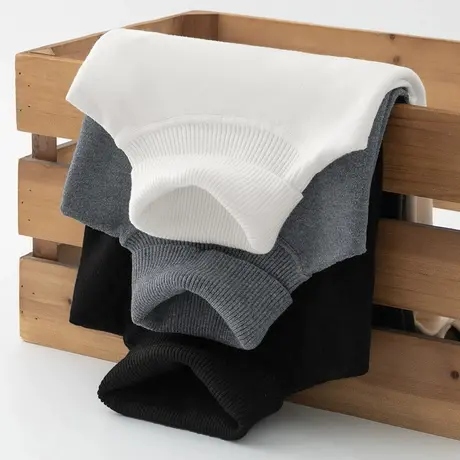 高领毛衣男秋冬季保暖内搭打底衫纯色白色针织衫线衣毛衫潮流修身图片