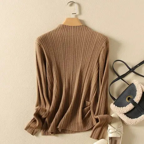 半高领毛衣套头打底衫女秋冬2023年新款内搭爆款百搭洋气针织衫女商品大图