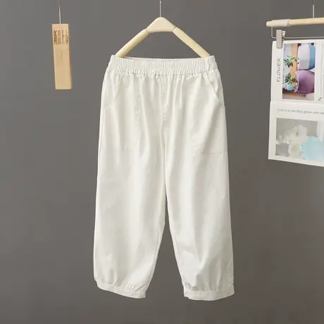 2024夏季新款松紧腰宽松八分裤七分裤子薄款哈伦裤休闲萝卜裤子女图片