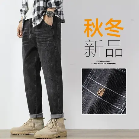 秋季直筒宽松牛仔长裤男士美式复古春秋款男裤子休闲潮牌ins秋天图片