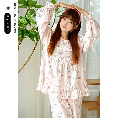 Bananagirl睡衣女款春秋新款长袖长裤两件套卡通宽松薄款家居服女商品大图