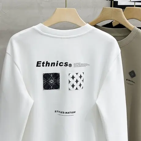 重磅卫衣男春秋季韩版宽松穿搭外套潮牌美式休闲长袖T恤男打底衫商品大图