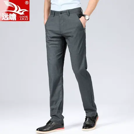 远瞻夏季西裤男士直筒修身商务休闲正装西服裤薄款灰色西装裤子男图片