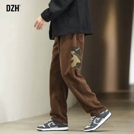 男士灯芯绒工装裤男美式复古裤子男款秋季运动休闲裤2024新款长裤商品大图