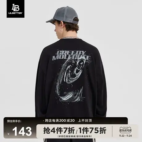 LiLbetter圆领卫衣男2023秋季新款外套潮牌上衣oversize美式衣服商品大图