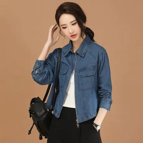 韩潮袭人韩系休闲长袖牛仔外套女2024春季新款百搭棒球服夹克衫图片