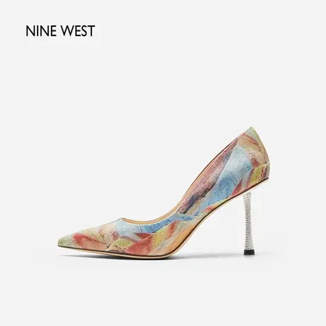 Nine West/玖熙复古丹霞地貌高跟鞋2024年春季新款小蛮腰跟单鞋女图片