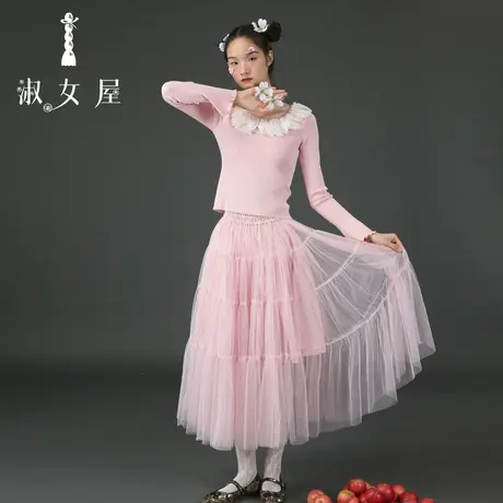 淑女屋官方旗舰店七仙女。花瓣细纱裙图片