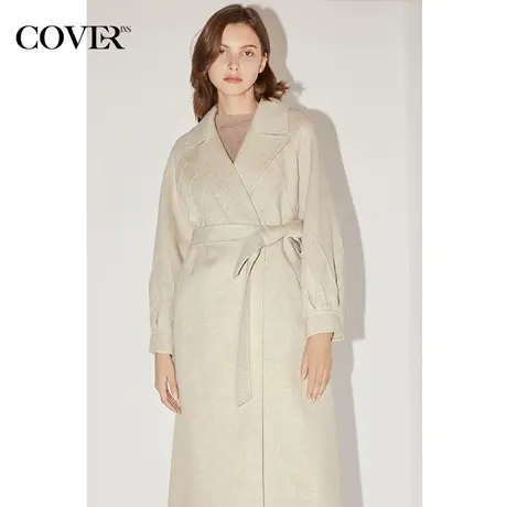 【昕怡粉丝专享】恩裳COVER冬季打条工艺羊毛双面呢毛呢外套商品大图