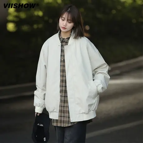 VIISHOW日系棒球服外套男春秋2024青少年飞行员夹克潮牌运动褂子商品大图