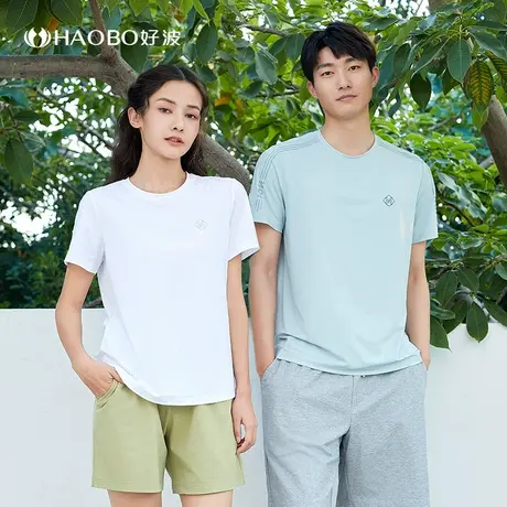 好波好波夏季短袖t恤运动套头汗衫冰丝凉感女短袖打底衫HBX2321图片
