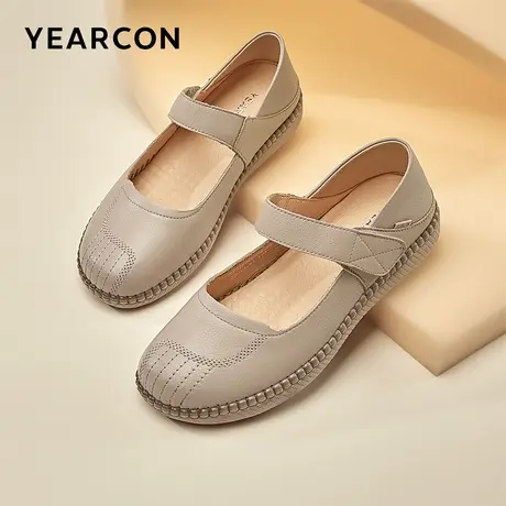 意尔康2023新款妈妈鞋中老年舒适真皮超软牛筋底一脚蹬品牌女鞋商品大图