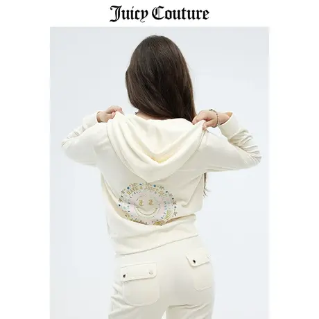 Juicy Couture橘滋外套女春季新款美式运动休闲烫钻天鹅绒夹克商品大图