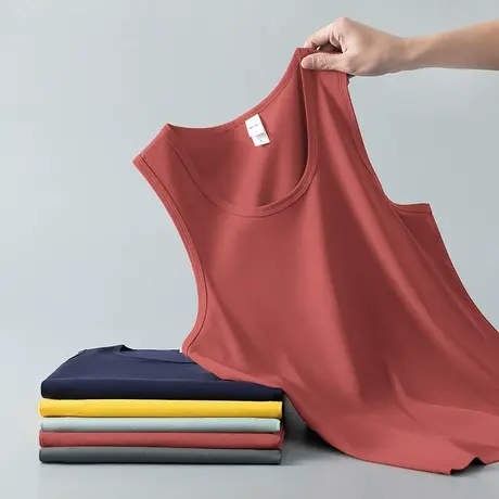 莫代尔运动背心男夏季薄款冰丝速干纯色无袖t恤篮球健身坎肩吊带商品大图