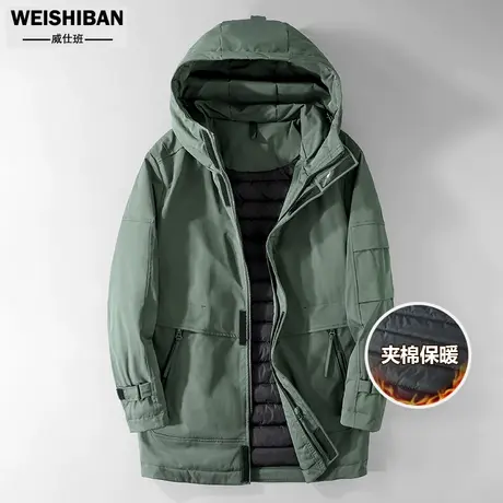 潮牌2022冬季新款工装棉衣男加厚中长款连帽机能休闲保暖棉袄外套图片