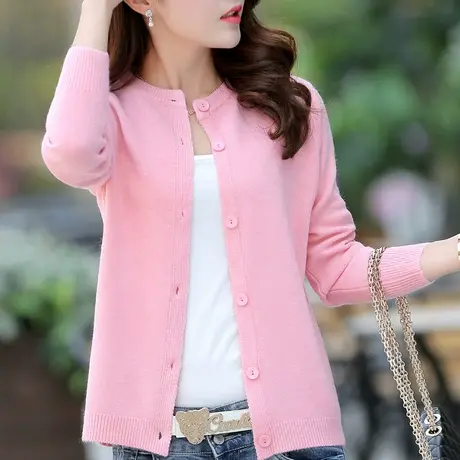 2020新款外搭毛衣开衫防晒针织衫女春秋空调衫圆领外套长袖披肩潮商品大图