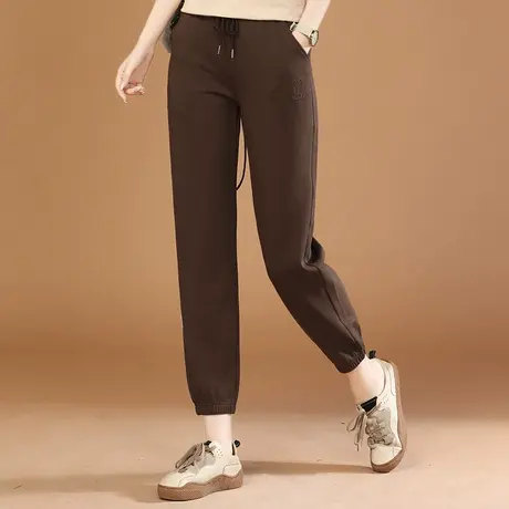 韩潮袭人松紧腰宽松休闲长裤女2023秋季新款显瘦束脚运动裤卫裤图片