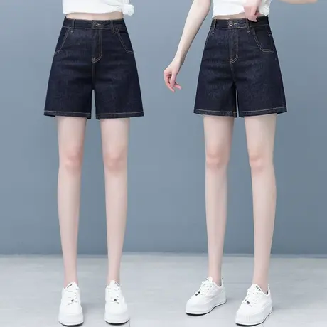 高腰牛仔短裤女夏季薄款适合胯大腿粗宽松a字裤小个子阔腿热裤潮商品大图