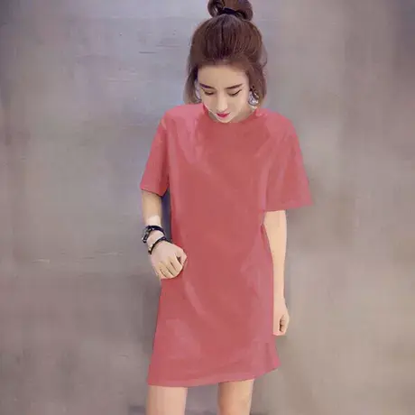 孕妇装夏装新款短袖纯棉T恤连衣裙中长款休闲网红款孕妇上衣夏季商品大图