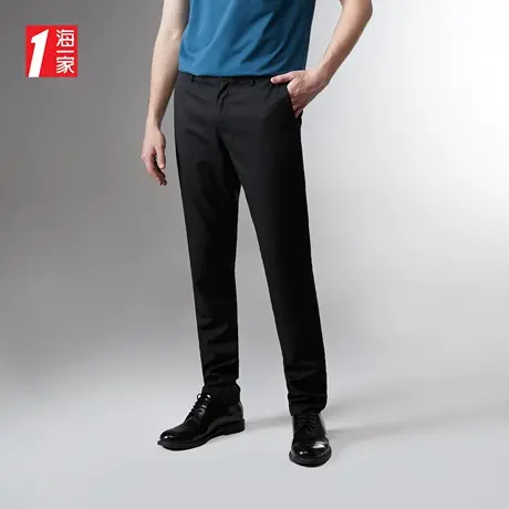 海一家商务职业长裤2023夏季新款舒适中腰简约有型休闲裤男图片
